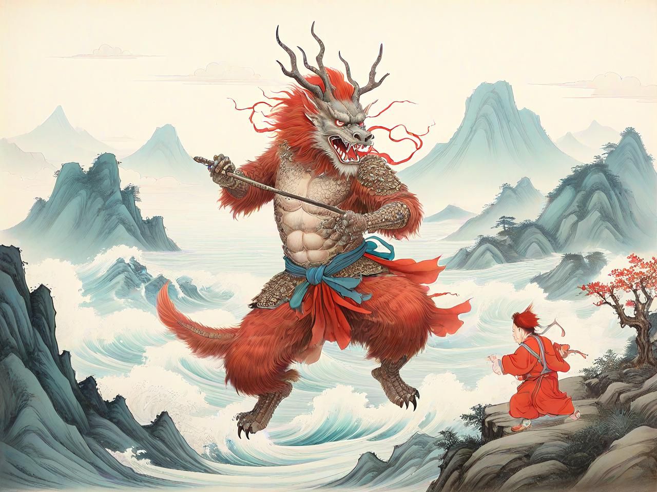 探索新澳门，山海经异曾图中的奇幻之旅